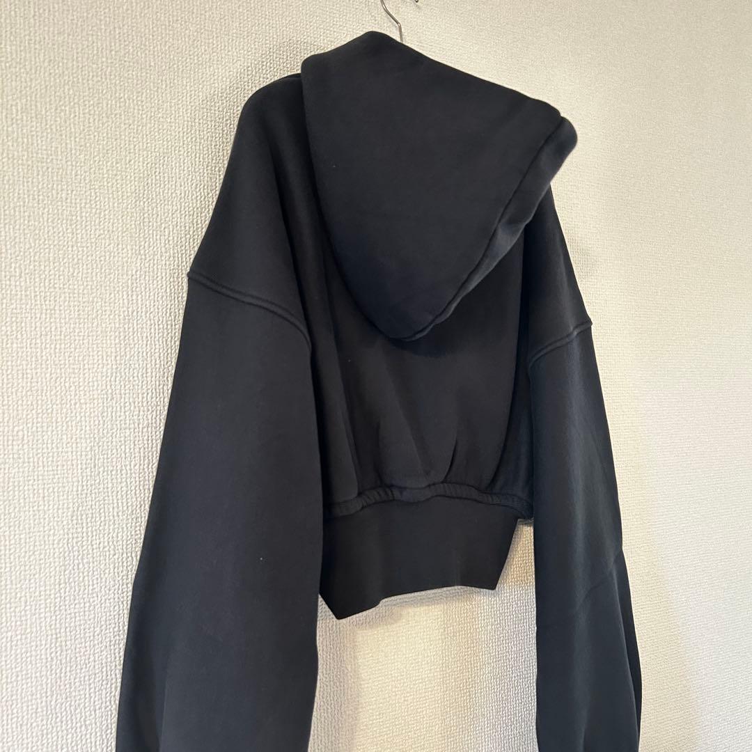 ■alexander wang コットン クロップド ジップアップ フーディー■