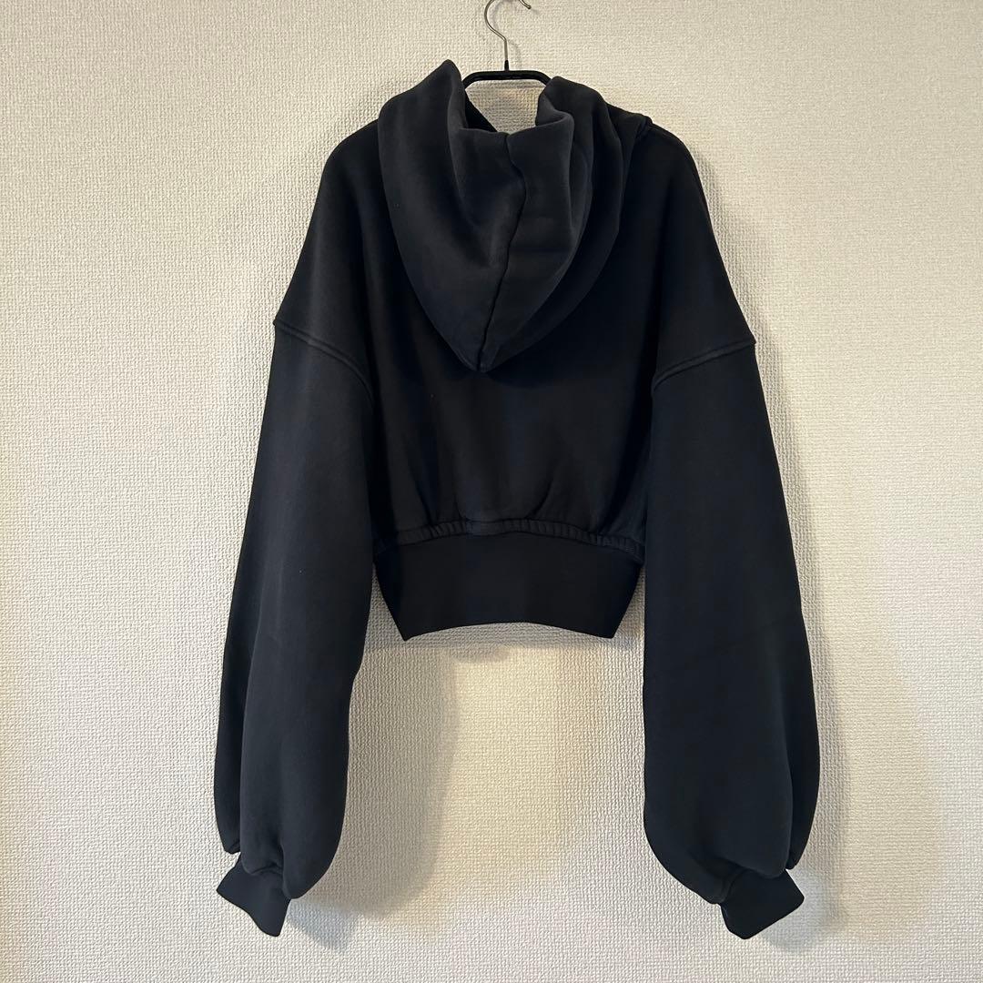 ■alexander wang コットン クロップド ジップアップ フーディー■