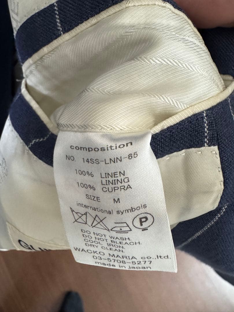 ワコマリア ネイビー ストライプ スーツ　3ピース　セットアップ