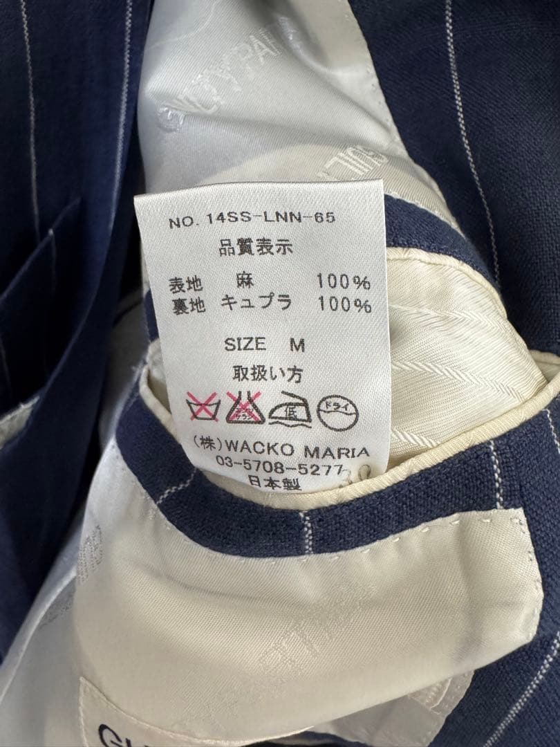 ワコマリア ネイビー ストライプ スーツ　3ピース　セットアップ