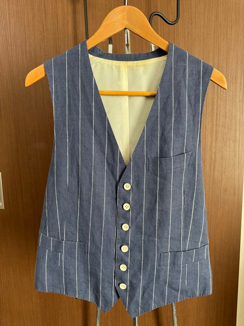 ワコマリア ネイビー ストライプ スーツ　3ピース　セットアップ