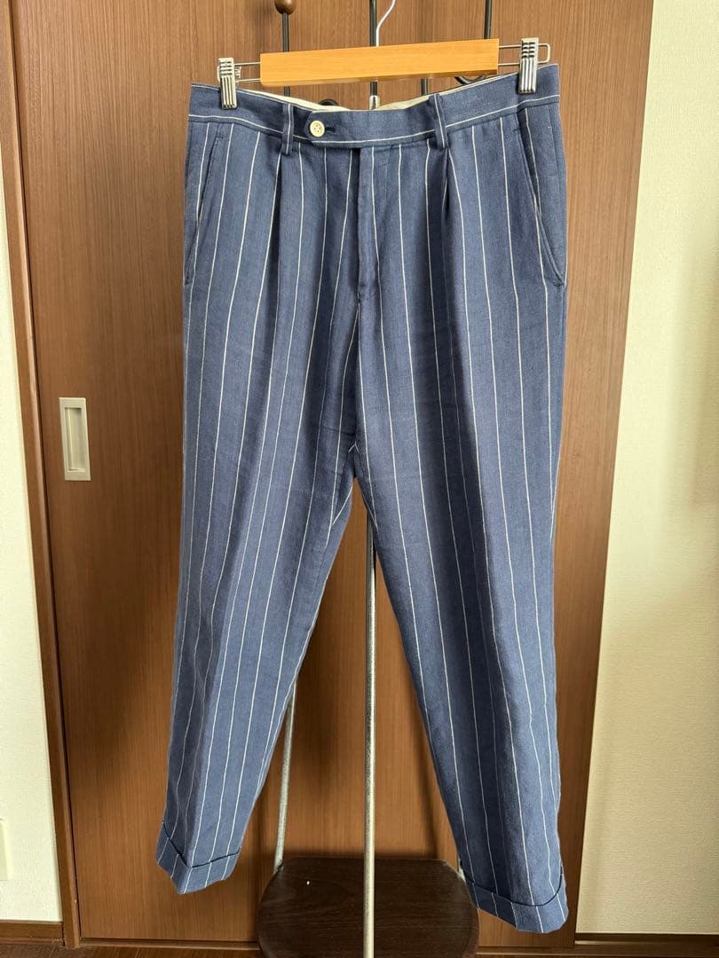 ワコマリア ネイビー ストライプ スーツ　3ピース　セットアップ