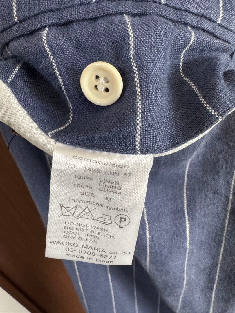 ワコマリア ネイビー ストライプ スーツ　3ピース　セットアップ