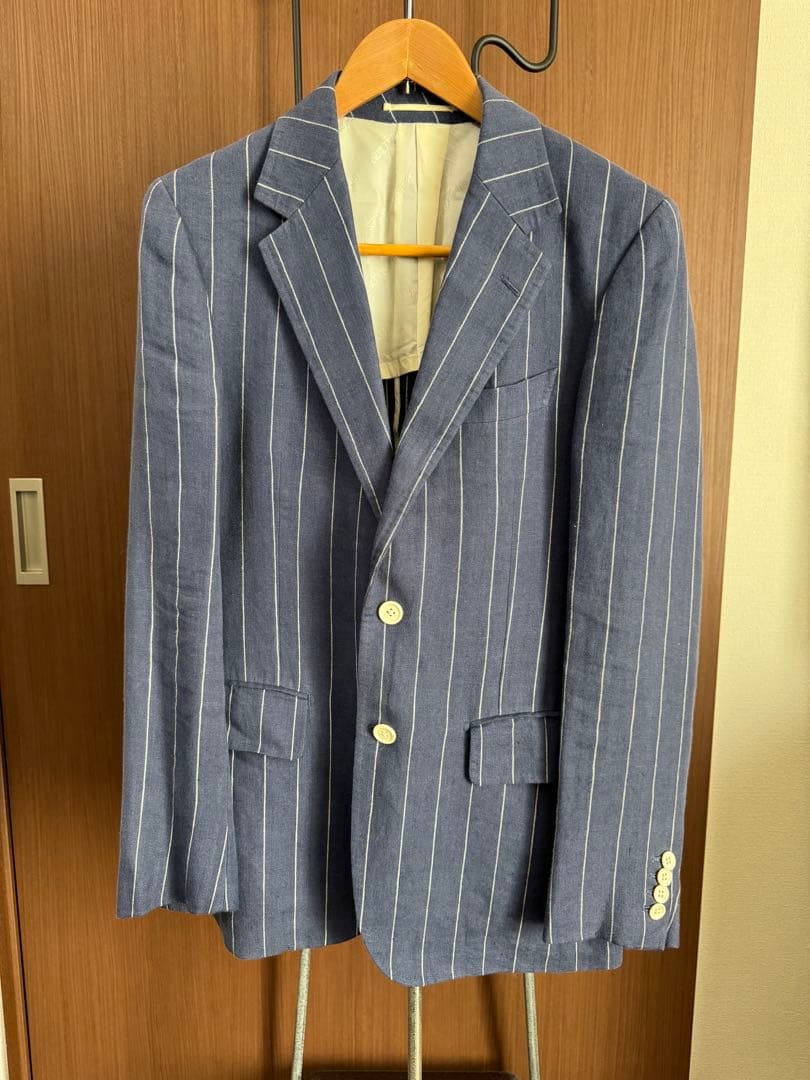 ワコマリア ネイビー ストライプ スーツ　3ピース　セットアップ