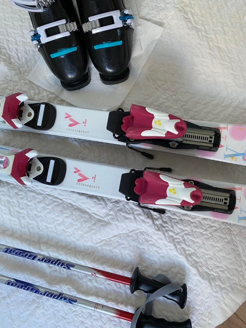 スキーセット　一式　ジュニア　キッズ　小学生　スキー授業　３点セット　ハート柄