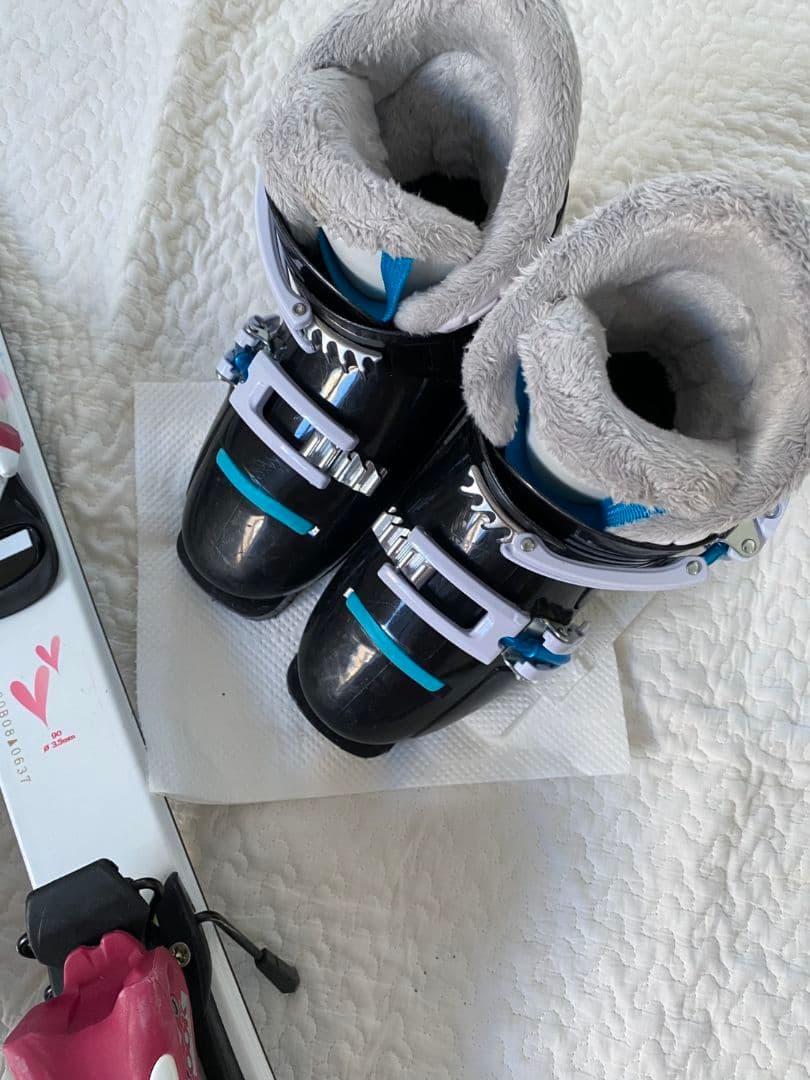 スキーセット　一式　ジュニア　キッズ　小学生　スキー授業　３点セット　ハート柄