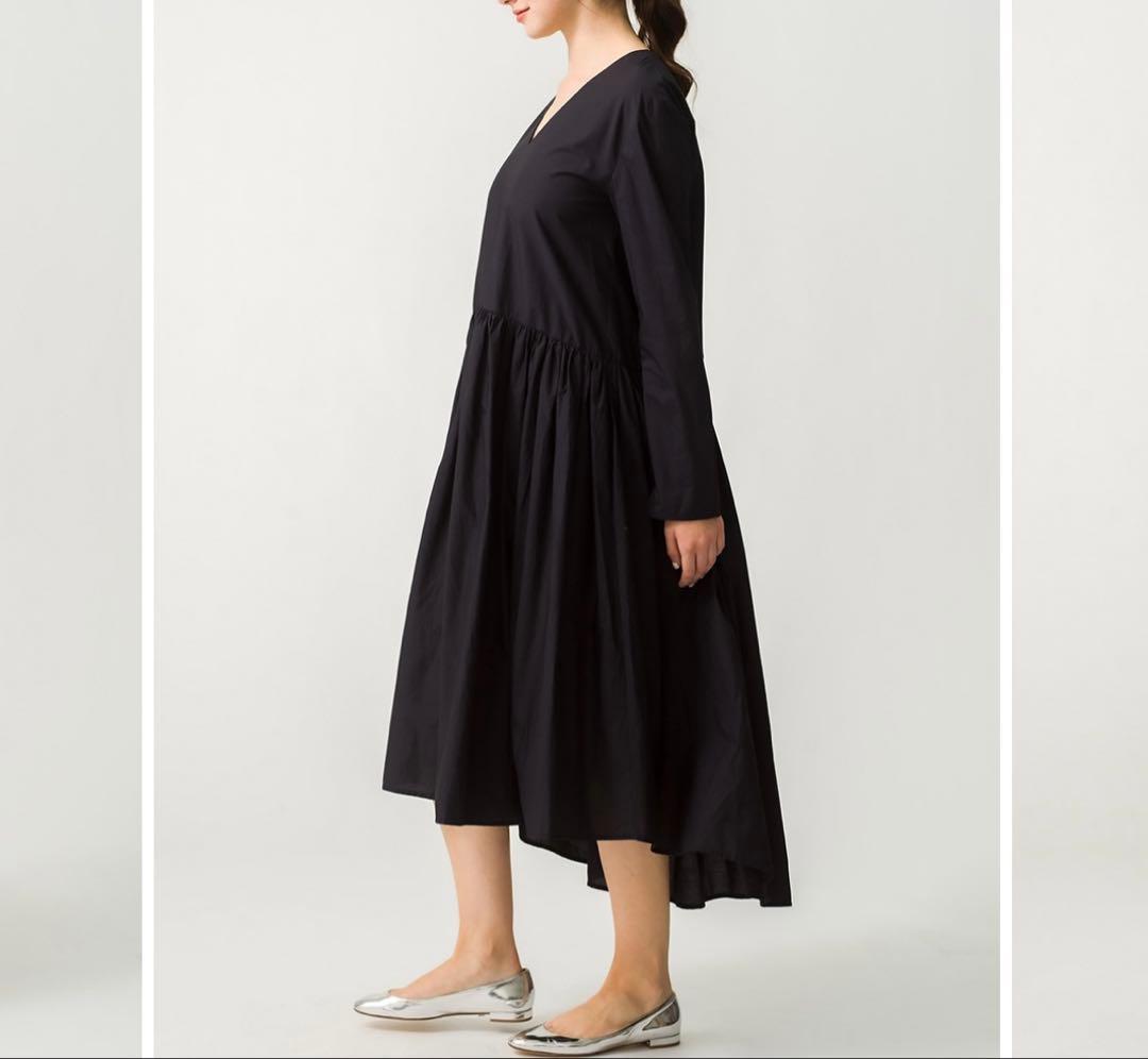 Merlette ハドソンブラック ロングスリーブ Vネック ワンピースXS