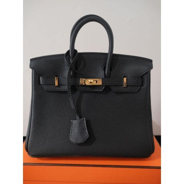 HERMES バーキン 25 黒 ハンドバッグ ゴールド金具