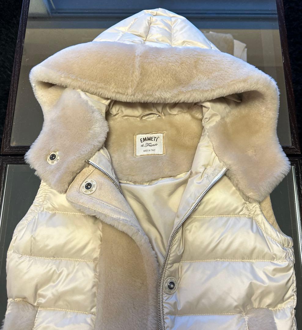 EMMETI エンメティ ムートン ダウンベスト ジレ 36