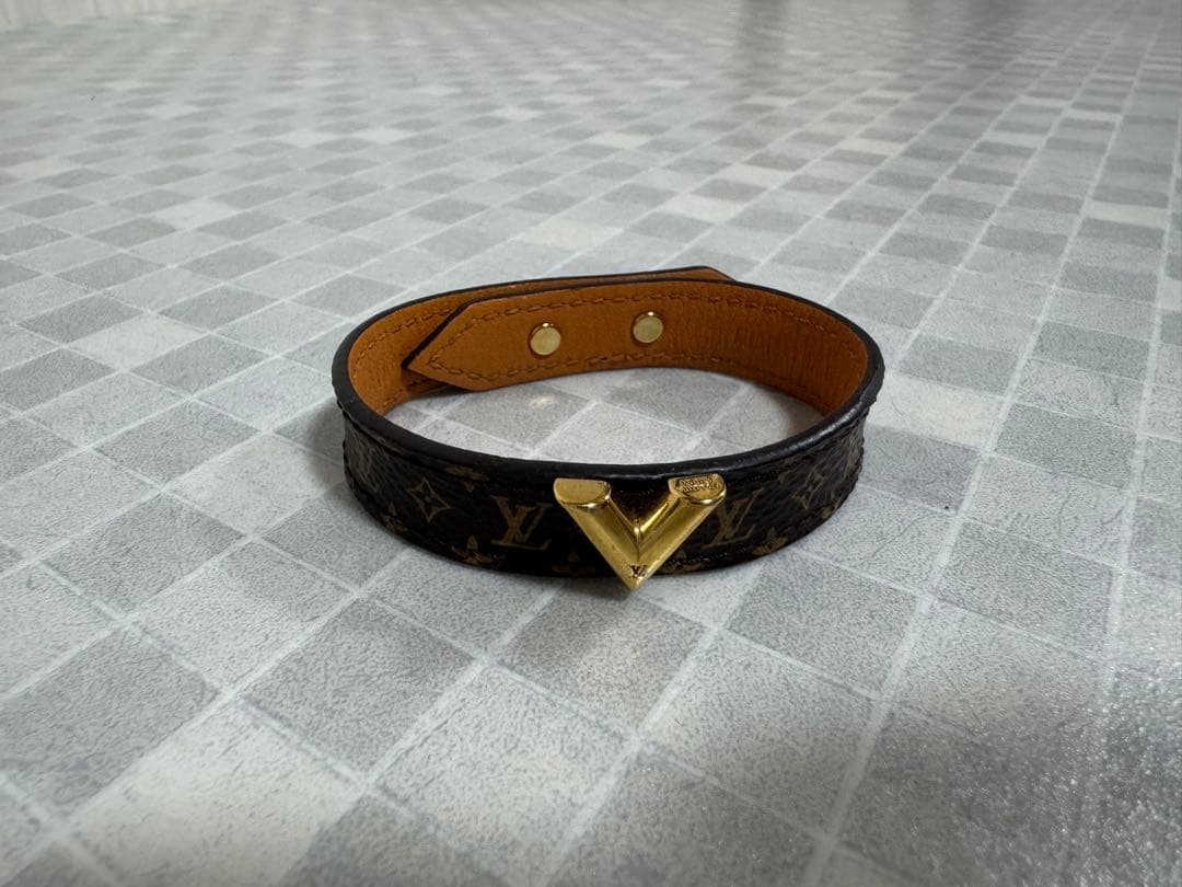 Louis Vuitton レザー バングル ブラウン
