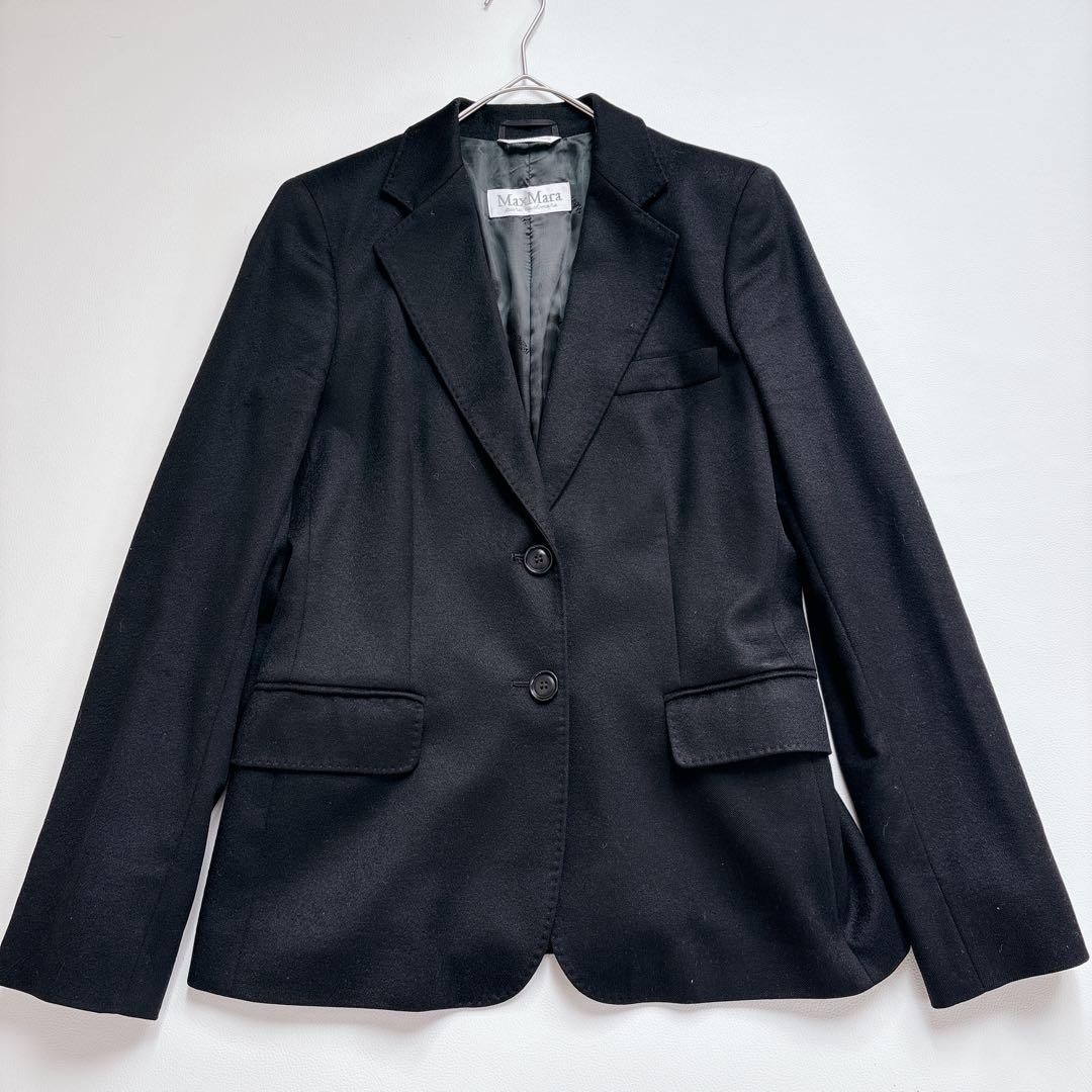 極美品✨MaxMara ピュアカシミヤ テーラードジャケット 黒 40 イタリア