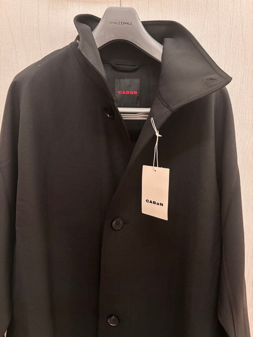 CABaN ウールギャバジン スタンドカラーコート