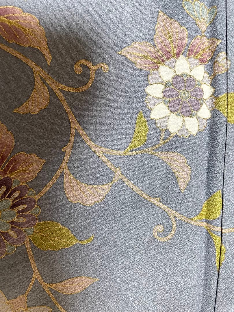 正絹　訪問着　破れ華紋菱繋ぎ花鳥唐草紋　身丈（肩から）164㎝