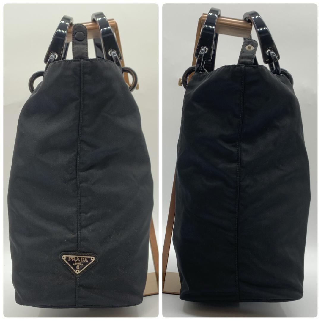 プラダ テスート プラハンドル トート ハンドバッグ ナイロン 三角ロゴプレート