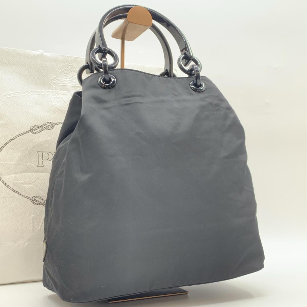 プラダ テスート プラハンドル トート ハンドバッグ ナイロン 三角ロゴプレート