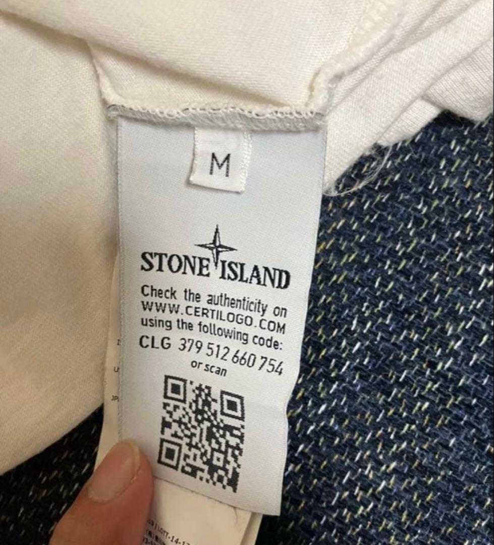 STONE  ホワイト Vネック長袖カットソー
