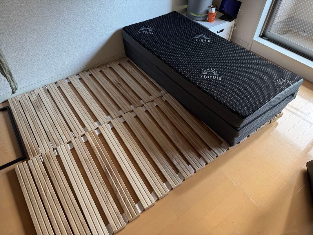 【ぴのこ】 【GOKUMIN】三つ折りマットレス ダブルサイズ