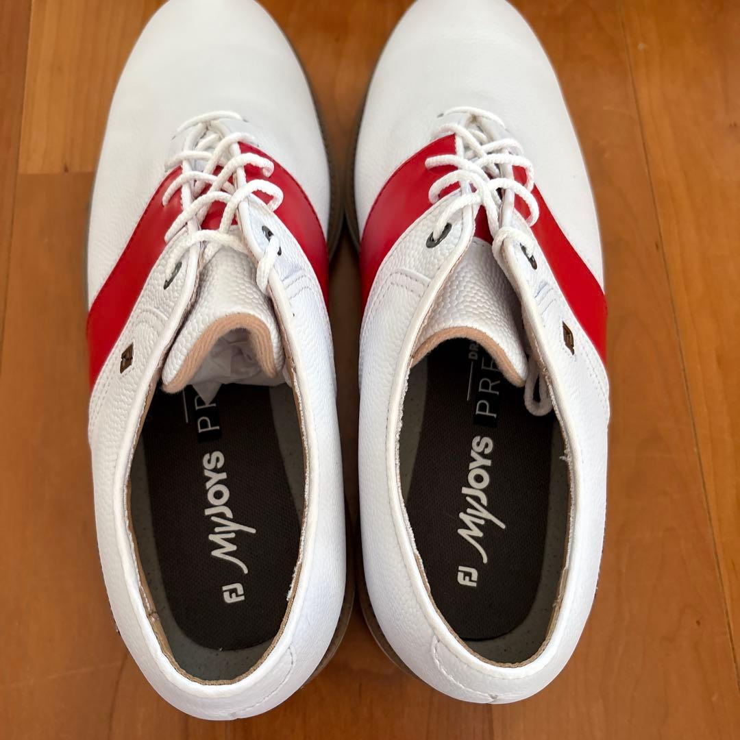 FootJoy MyJoys ホワイト/レッド ゴルフシューズ