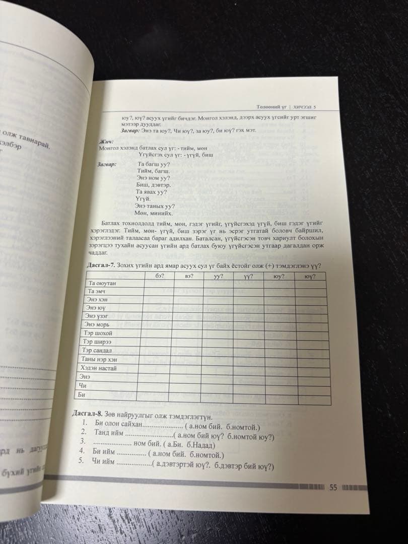 モンゴル語教科書　Монгол хэл сурах бичиг モンゴル国立大学