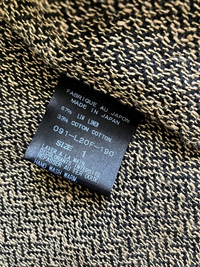 ARTS&SCIENCE ノーカラージャケット　コットンリネン　サイズ1