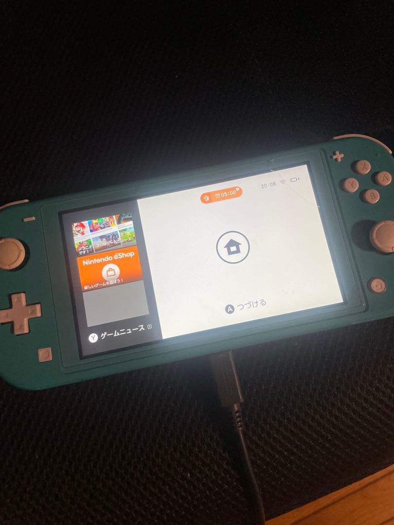 Nintendo Switch Liteターコイズ 保護フィルムひびありジャンク