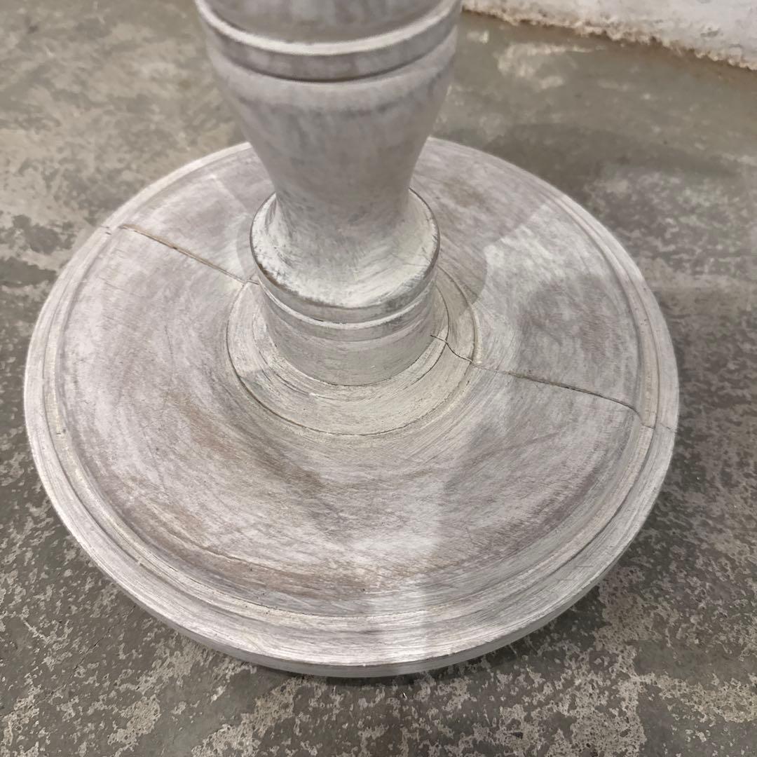 ヴィンテージ　木製サイドテーブル　ラウンド　花台