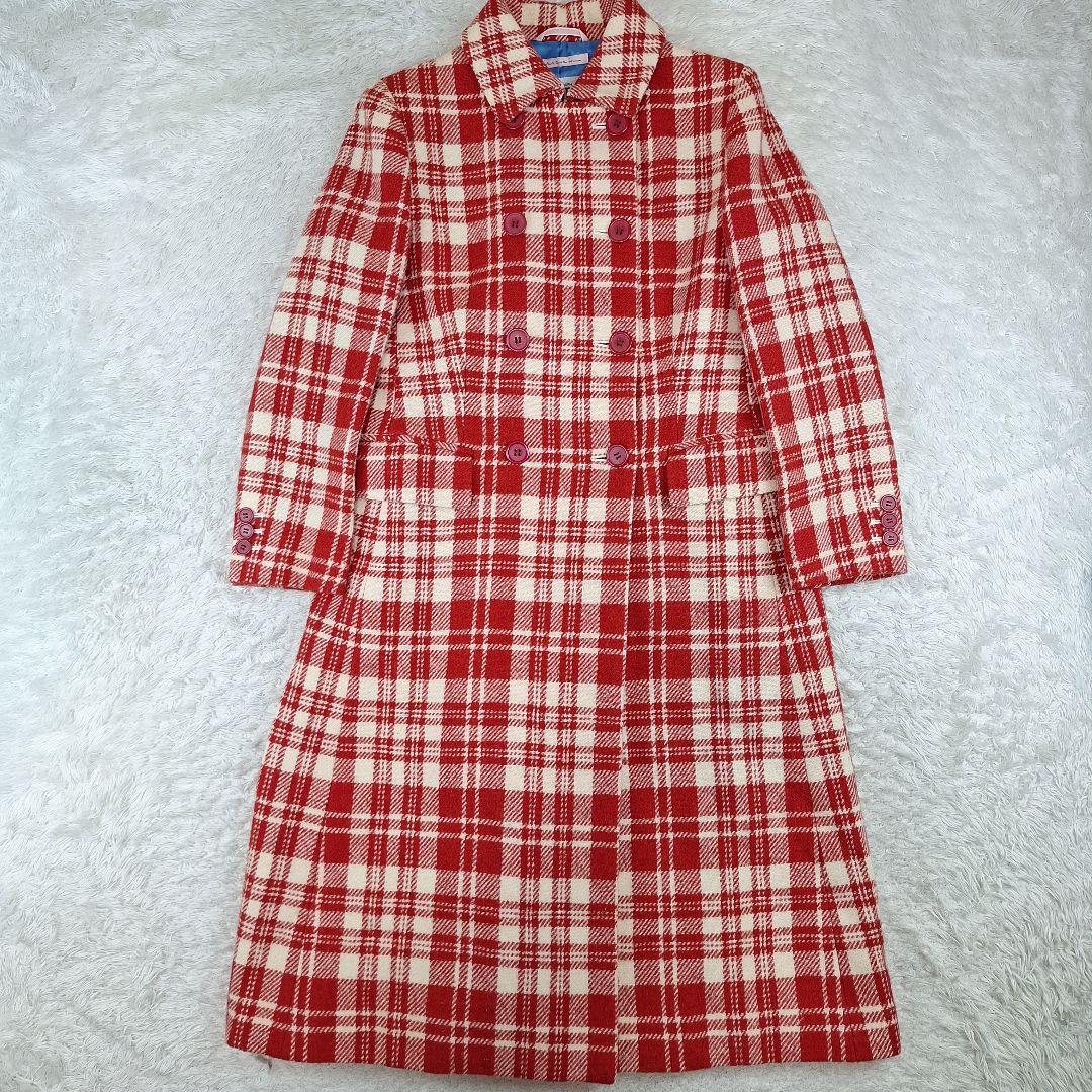 ポールスミス　ハリスツイード　ロングコート　ダブル　チェック柄　40 L