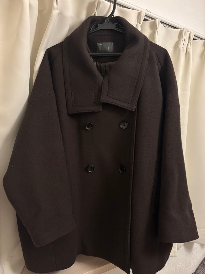 【値下げ】NOBLE スタンドカラーオーバーコート ブラウン