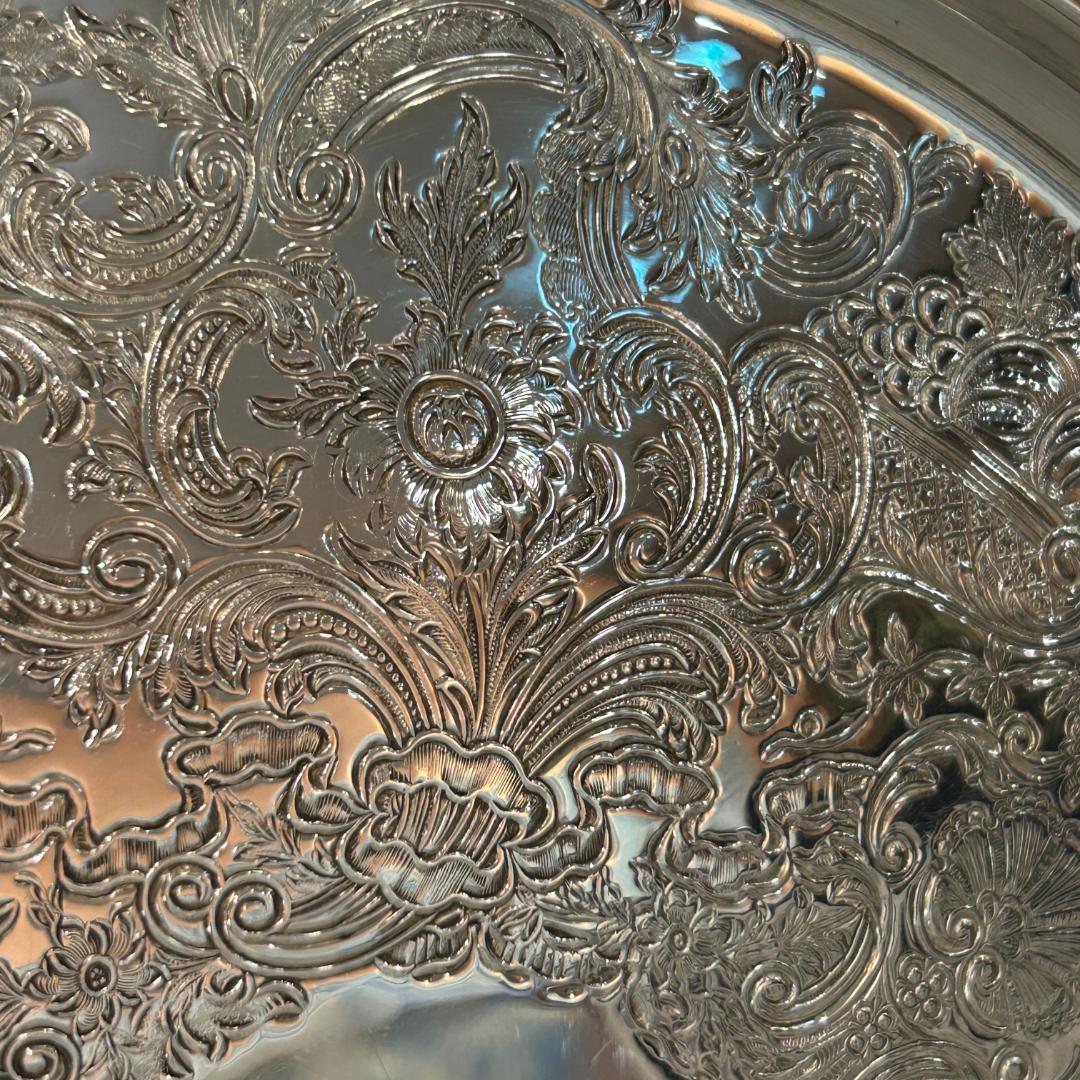 年末特別セール♥Barker Ellis　銀メッキ製　オーバルトレイ