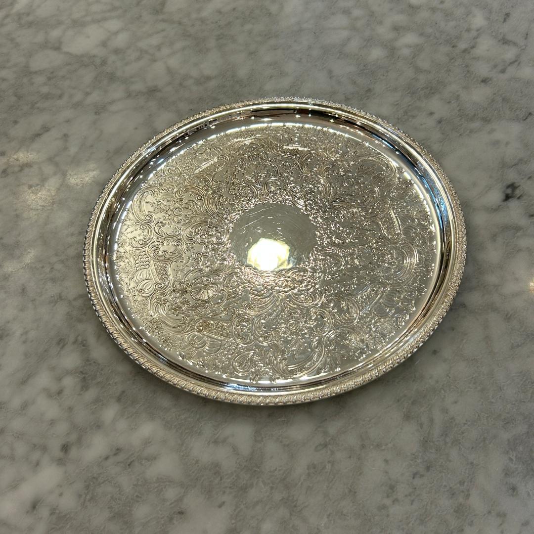 年末特別セール♥Barker Ellis　銀メッキ製　オーバルトレイ