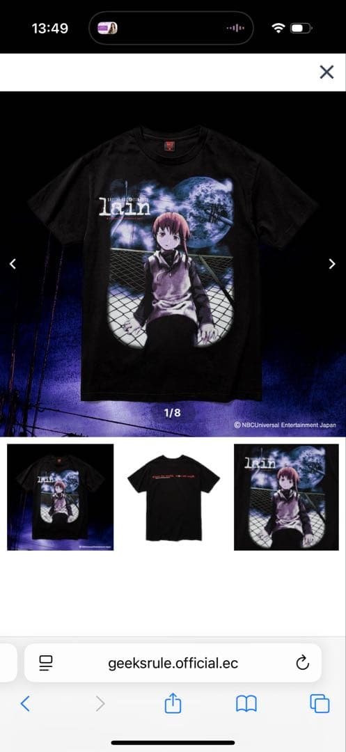 GEEKS RULE アニメTシャツ ブラック