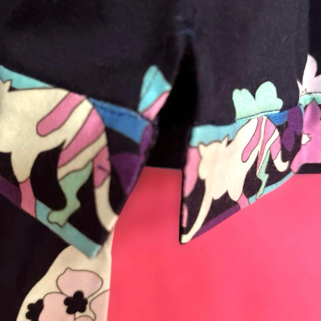 レオナール スポーツ　長袖トップス　38 紺色　猫に花柄　30%引きセール中