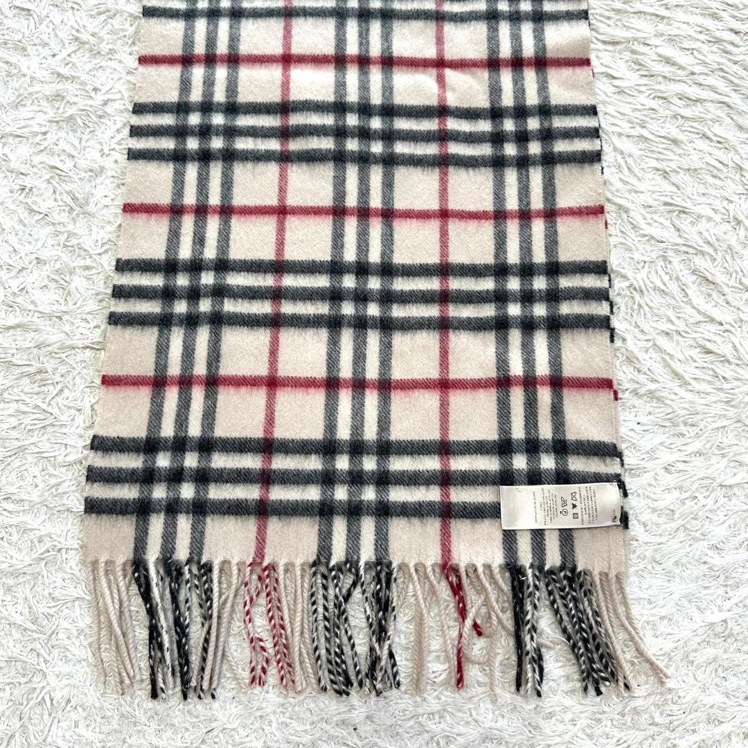 【美品】BURBERRY マフラー カシミヤ100% ノバチェック ベージュ系