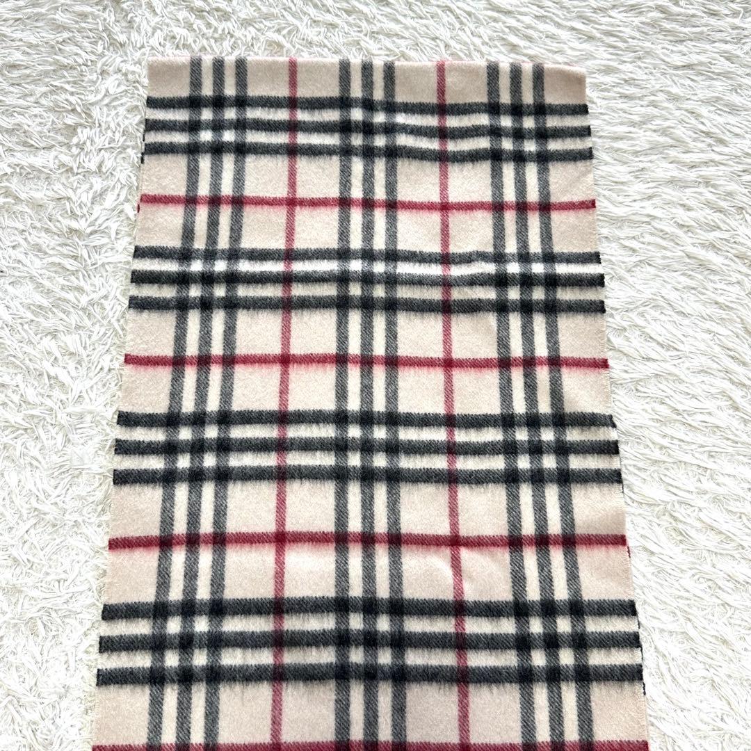 【美品】BURBERRY マフラー カシミヤ100% ノバチェック ベージュ系