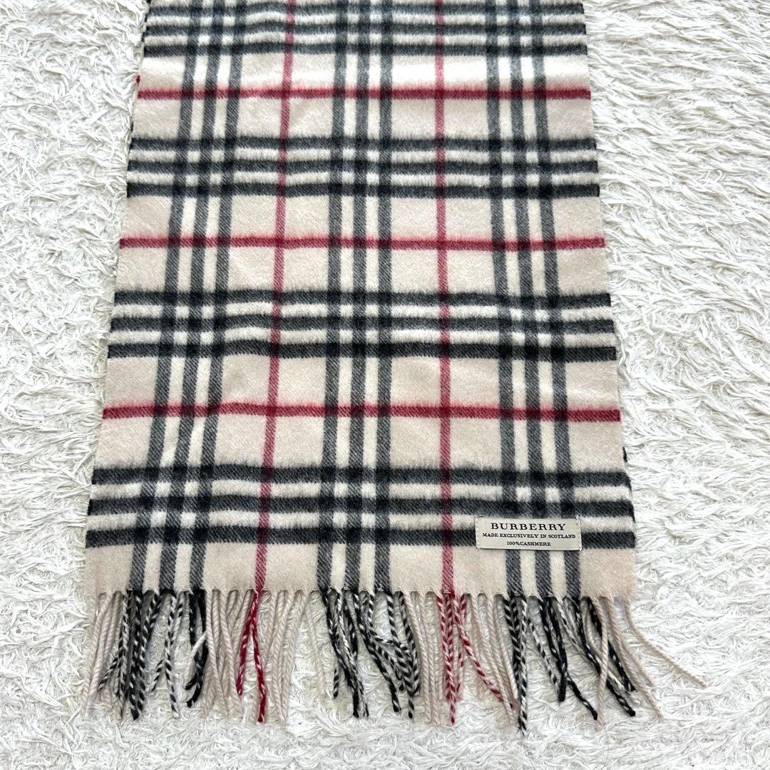 【美品】BURBERRY マフラー カシミヤ100% ノバチェック ベージュ系