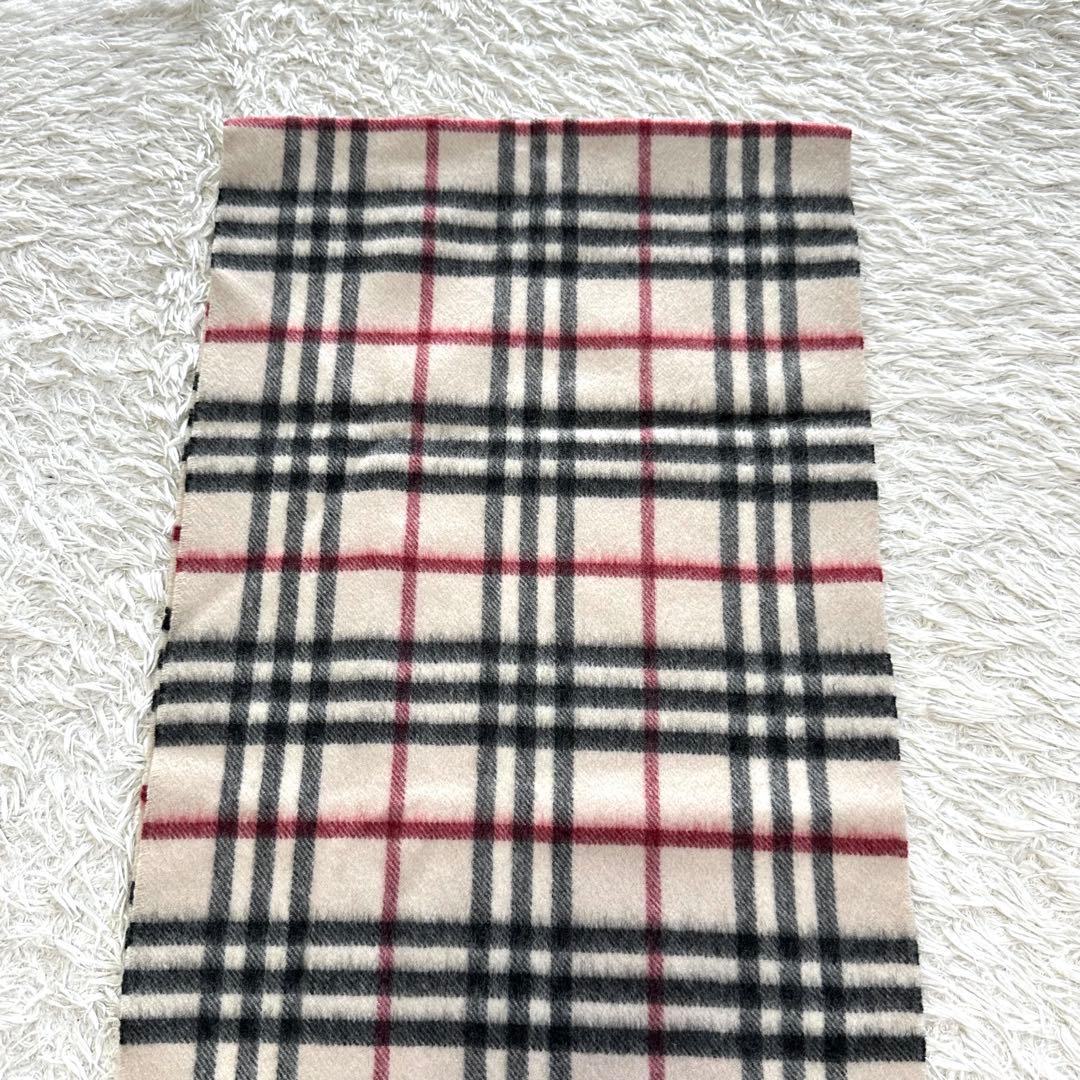 【美品】BURBERRY マフラー カシミヤ100% ノバチェック ベージュ系
