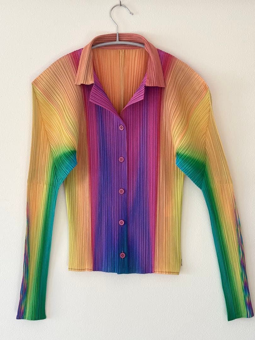 希少！pleatsplease レインボーイッセイミヤケブラウス