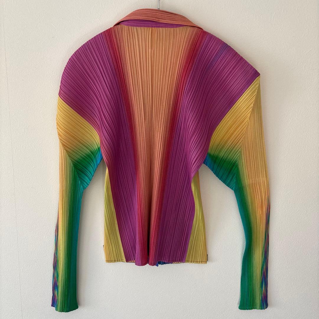 希少！pleatsplease レインボーイッセイミヤケブラウス