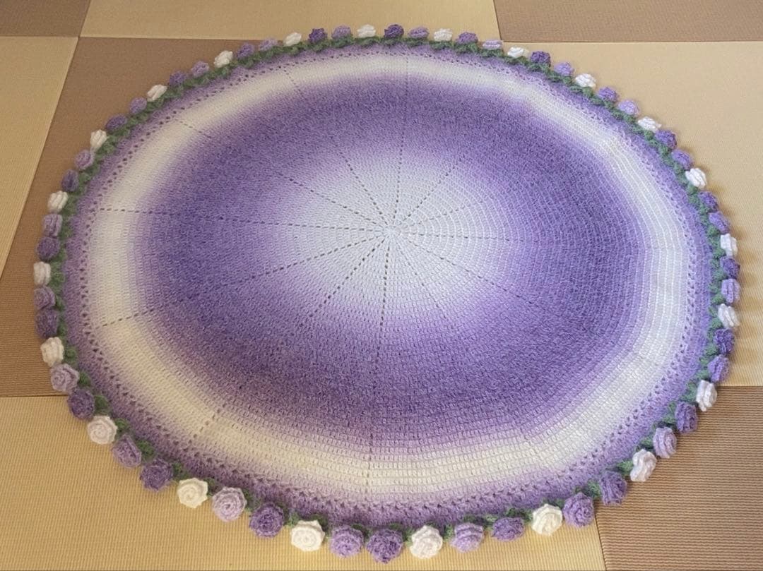 バラの花束ブランケット直径115cm，66本の大きな花ストール