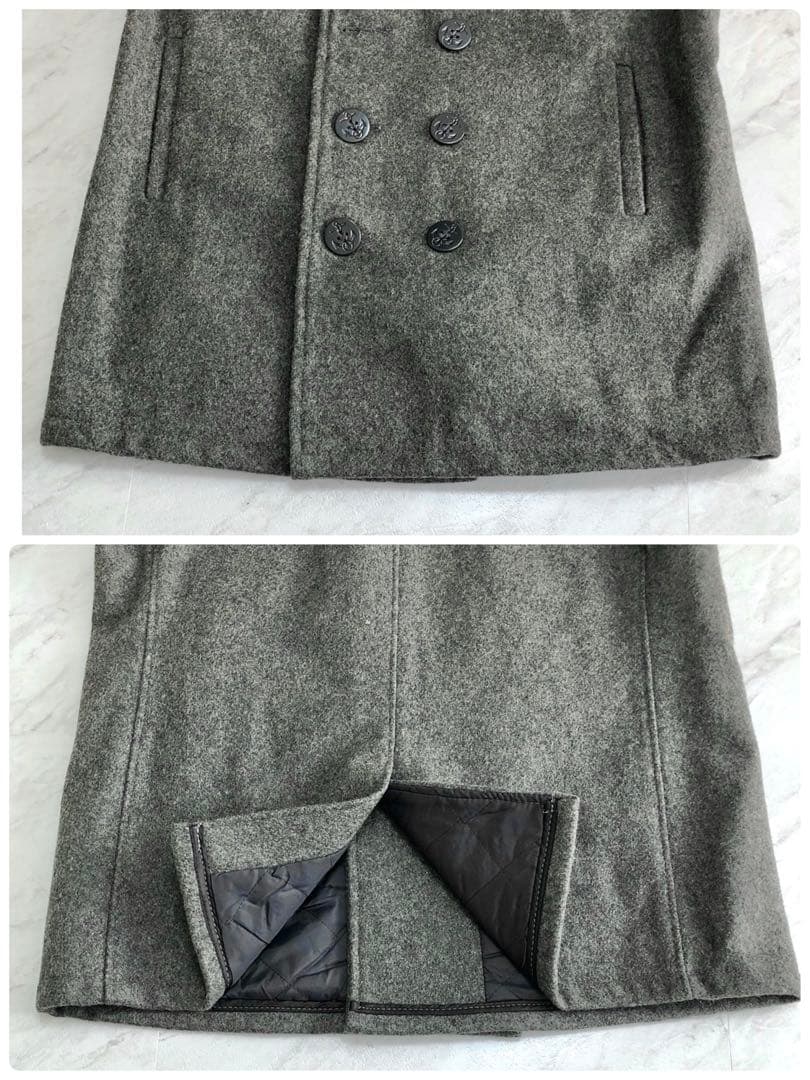 【極美品 42】Schott ピーコート 740N キルティング グレー USA