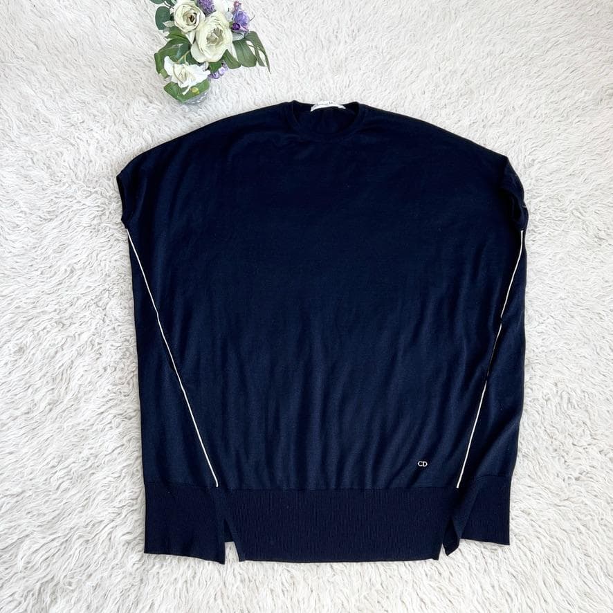 極美品★Christian Dior★ロゴ★ウールシルク★チュニックワンピース