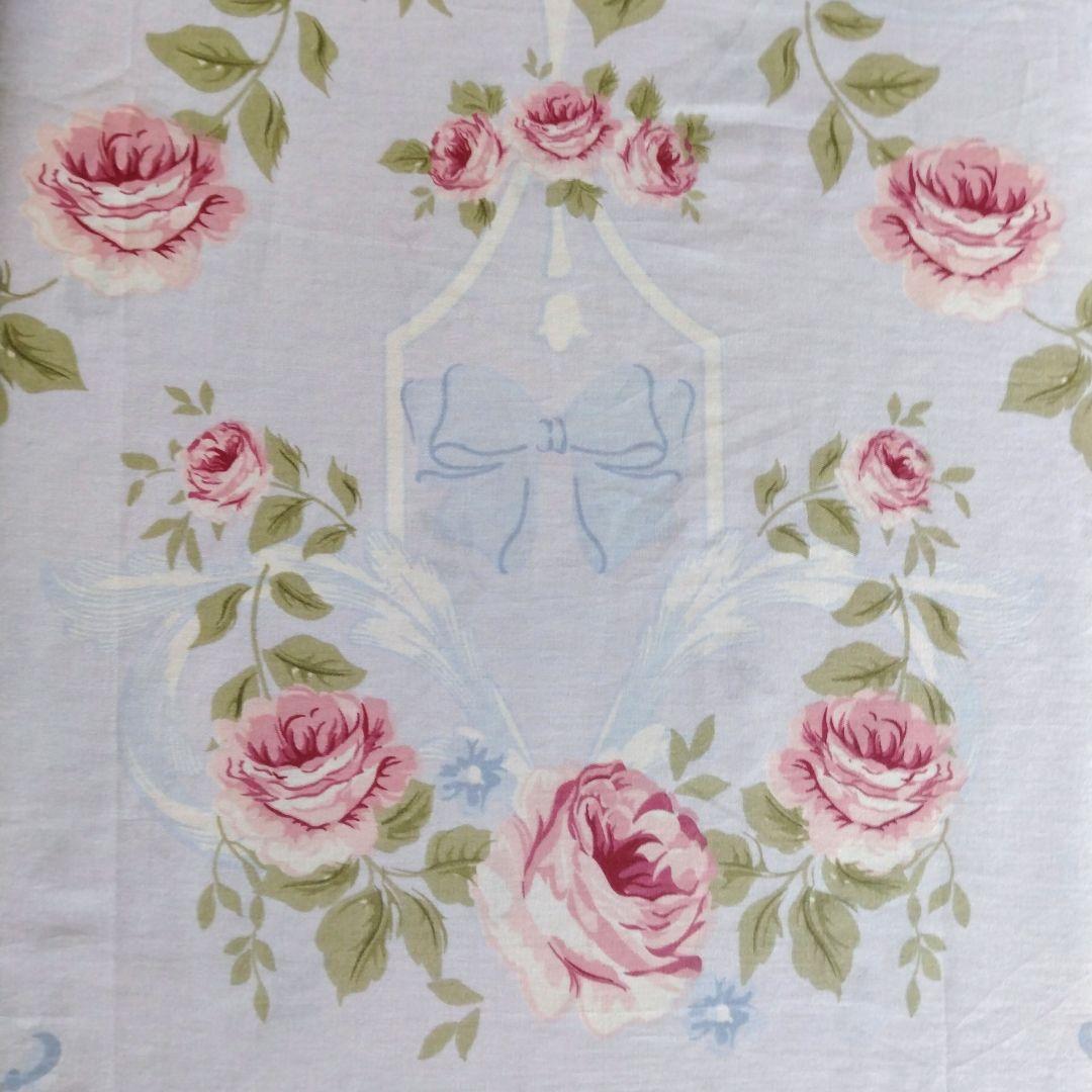 新品★薔薇リースとリボン綿100%シングル掛け布団カバー枕カバー２枚シーツの4点