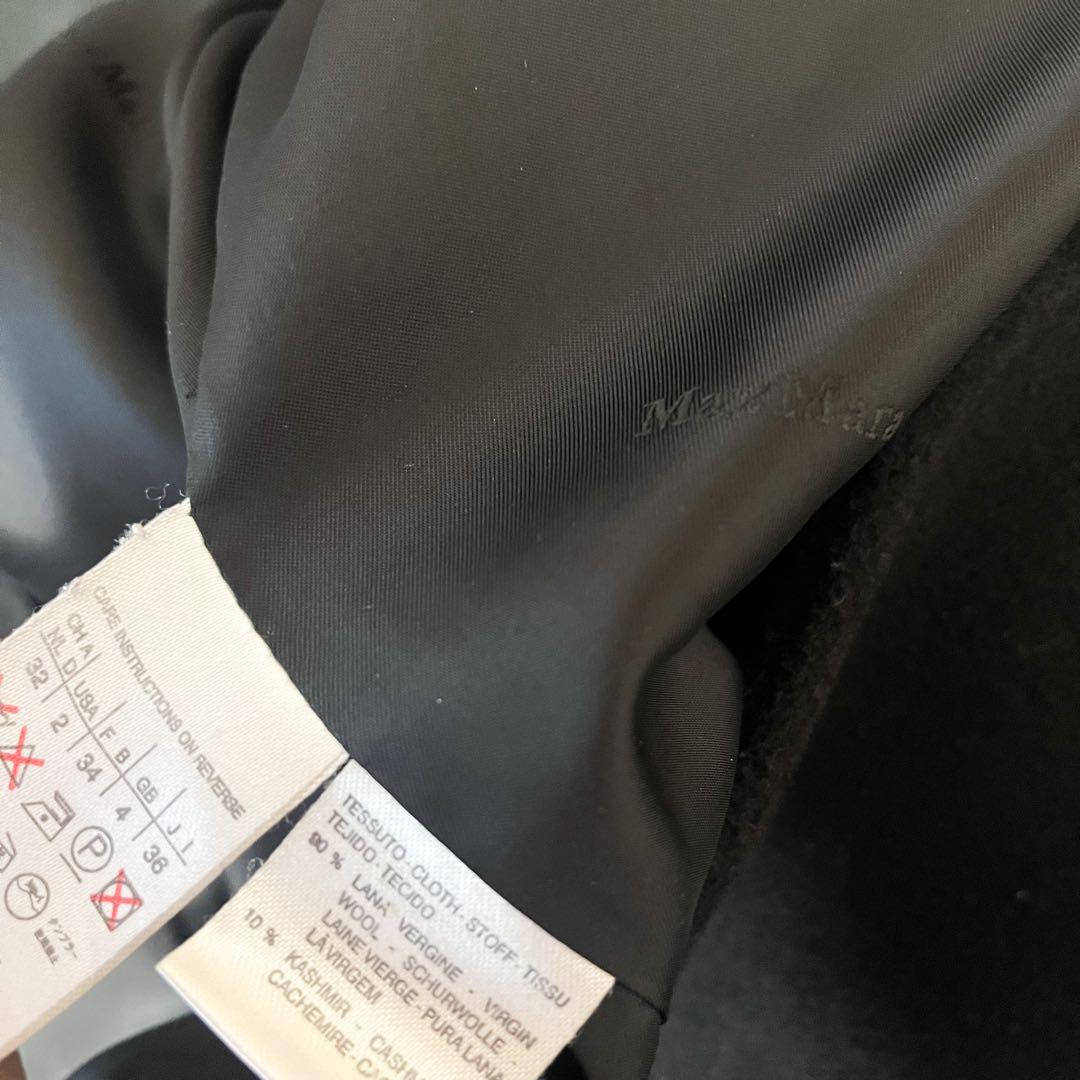 白タグ MAXMARA ベルテッドコート 女優襟 マニュエラ ダブルブレスト