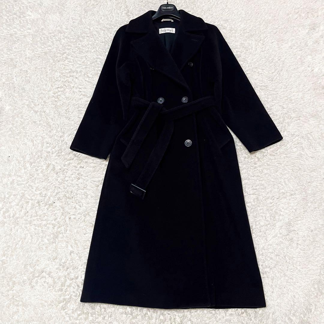 白タグ MAXMARA ベルテッドコート 女優襟 マニュエラ ダブルブレスト