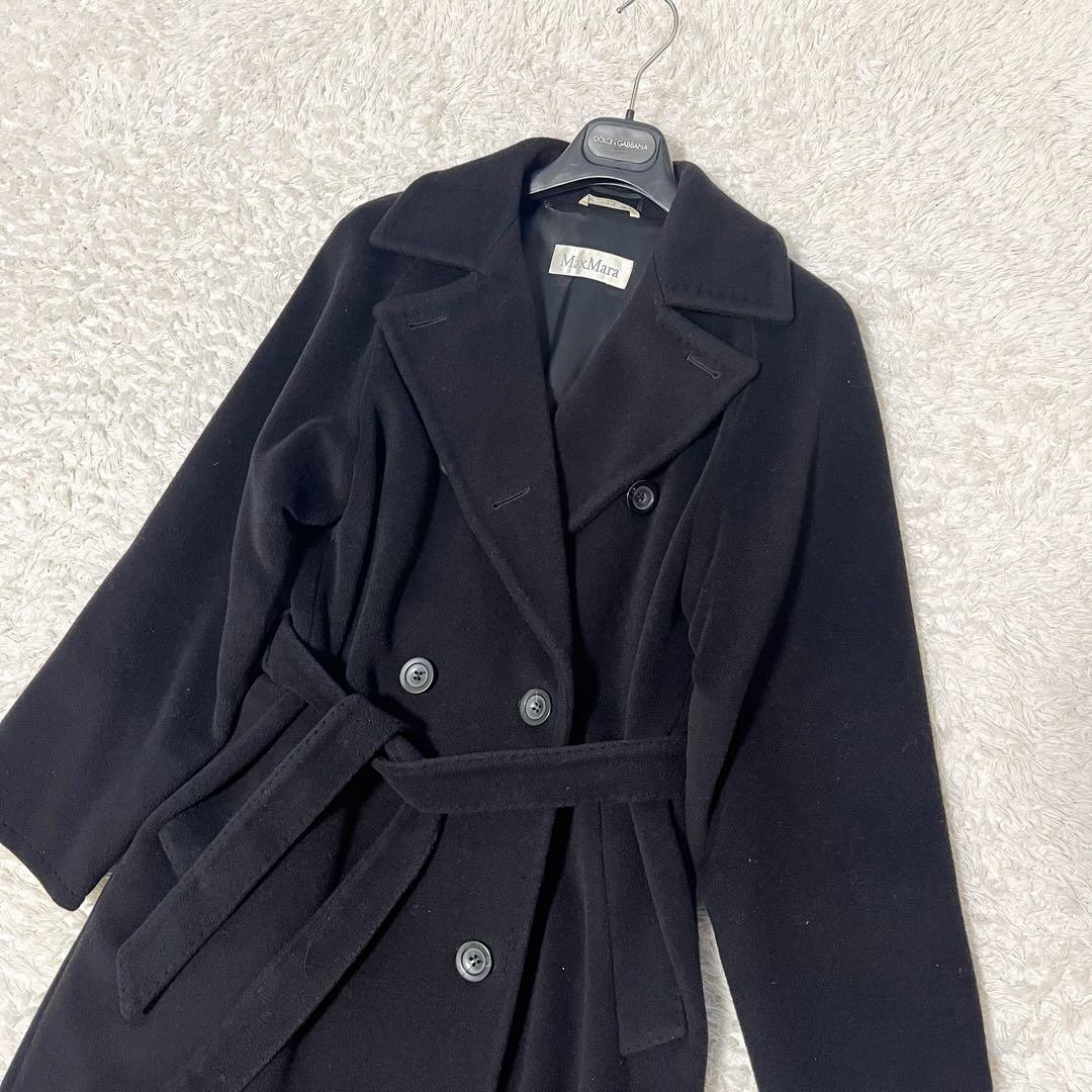 白タグ MAXMARA ベルテッドコート 女優襟 マニュエラ ダブルブレスト