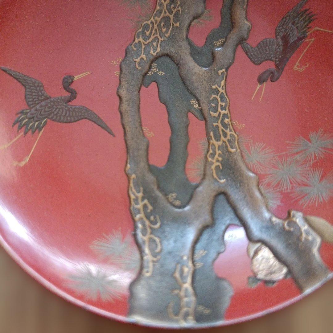 松鶴蒔絵盃 松林斎作 江戸時代