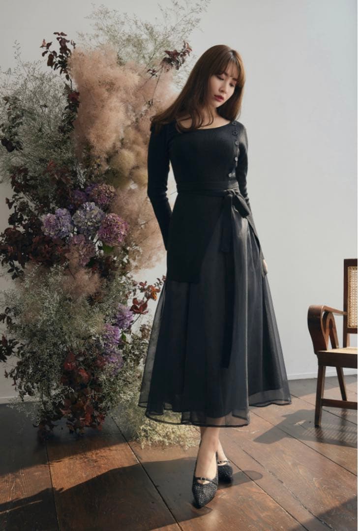 ワンピース Rib Knit Tule Skirt Set