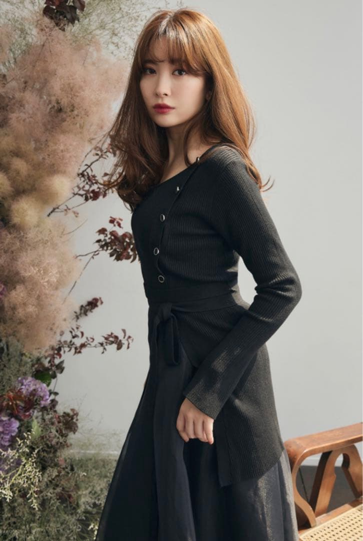 ワンピース Rib Knit Tule Skirt Set