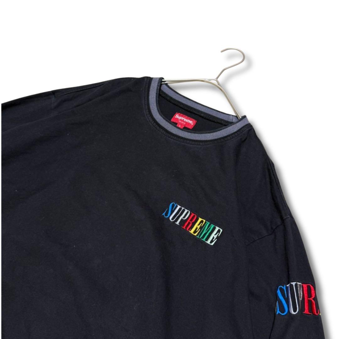 Supreme マルチロゴ ロンT L ブラック 20AW