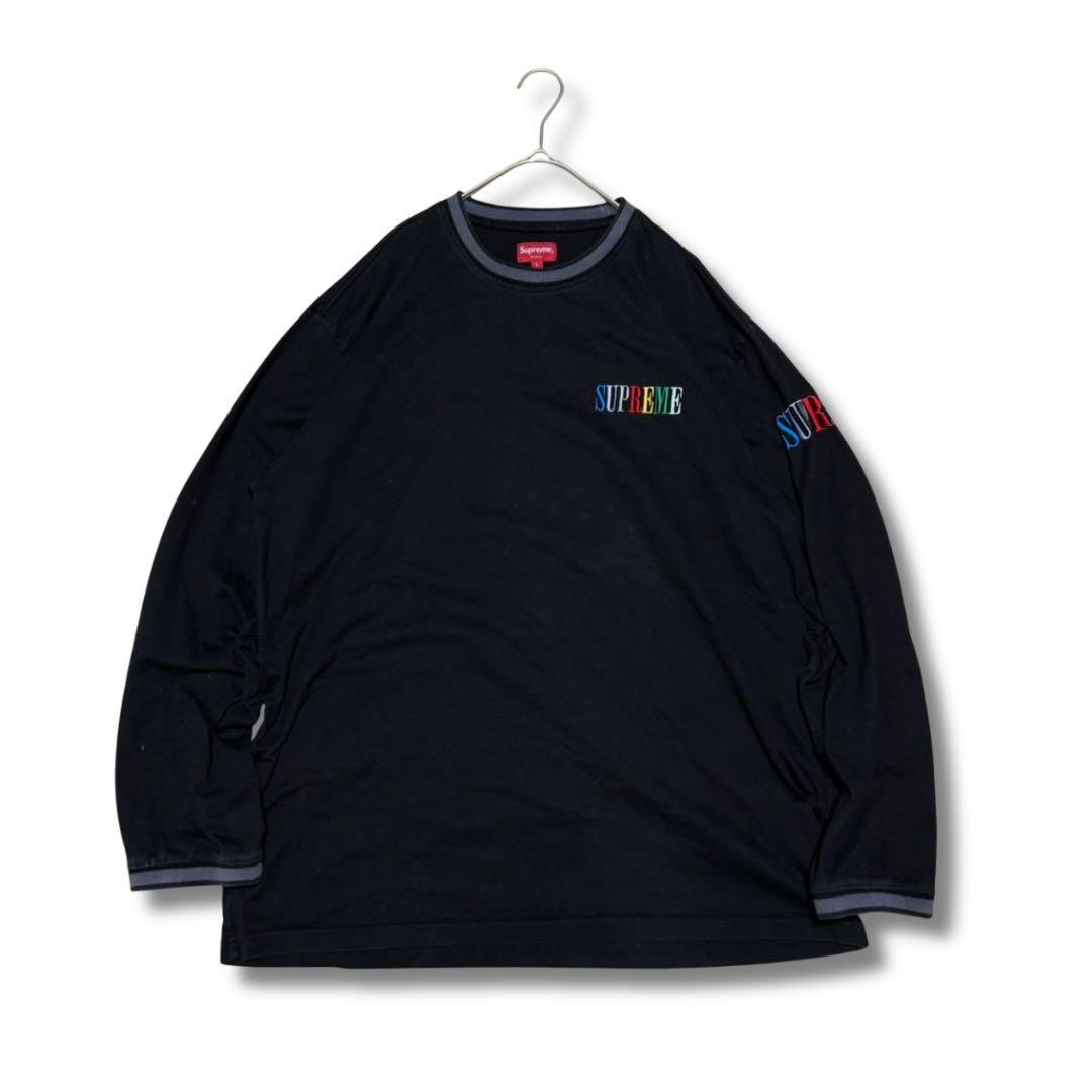 Supreme マルチロゴ ロンT L ブラック 20AW